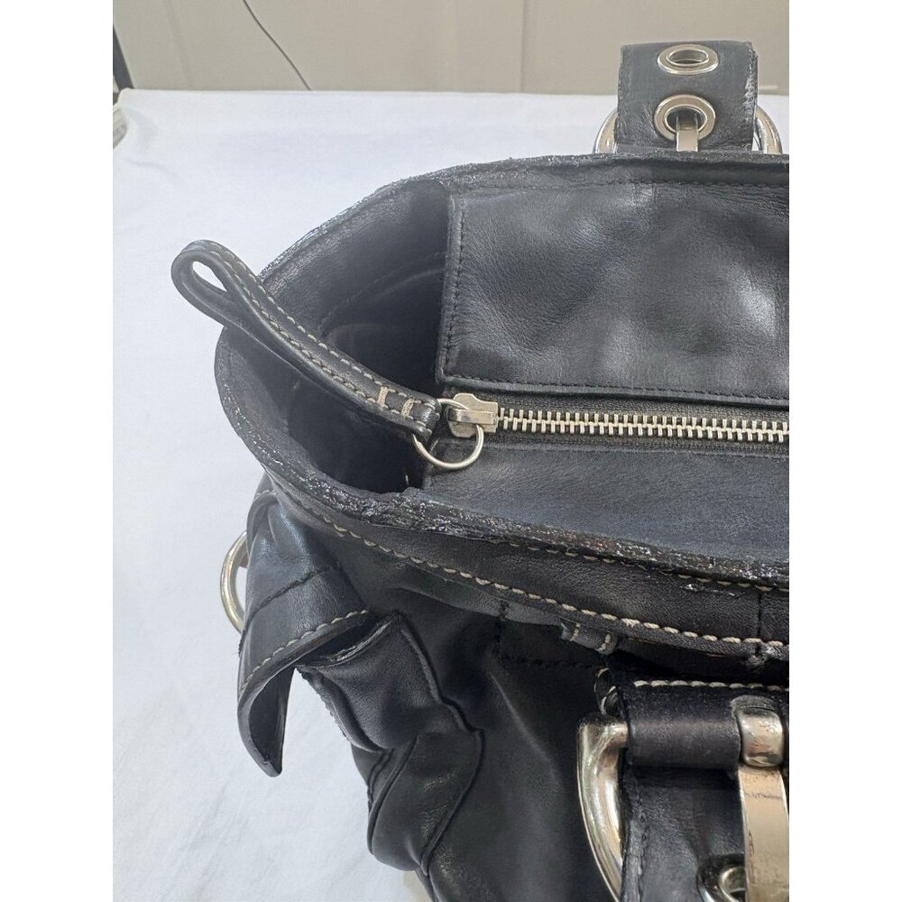 Coach SoHo Large Shoulder Tote 10037 Black Leather with Accent Stitching - Picture 6 of 16